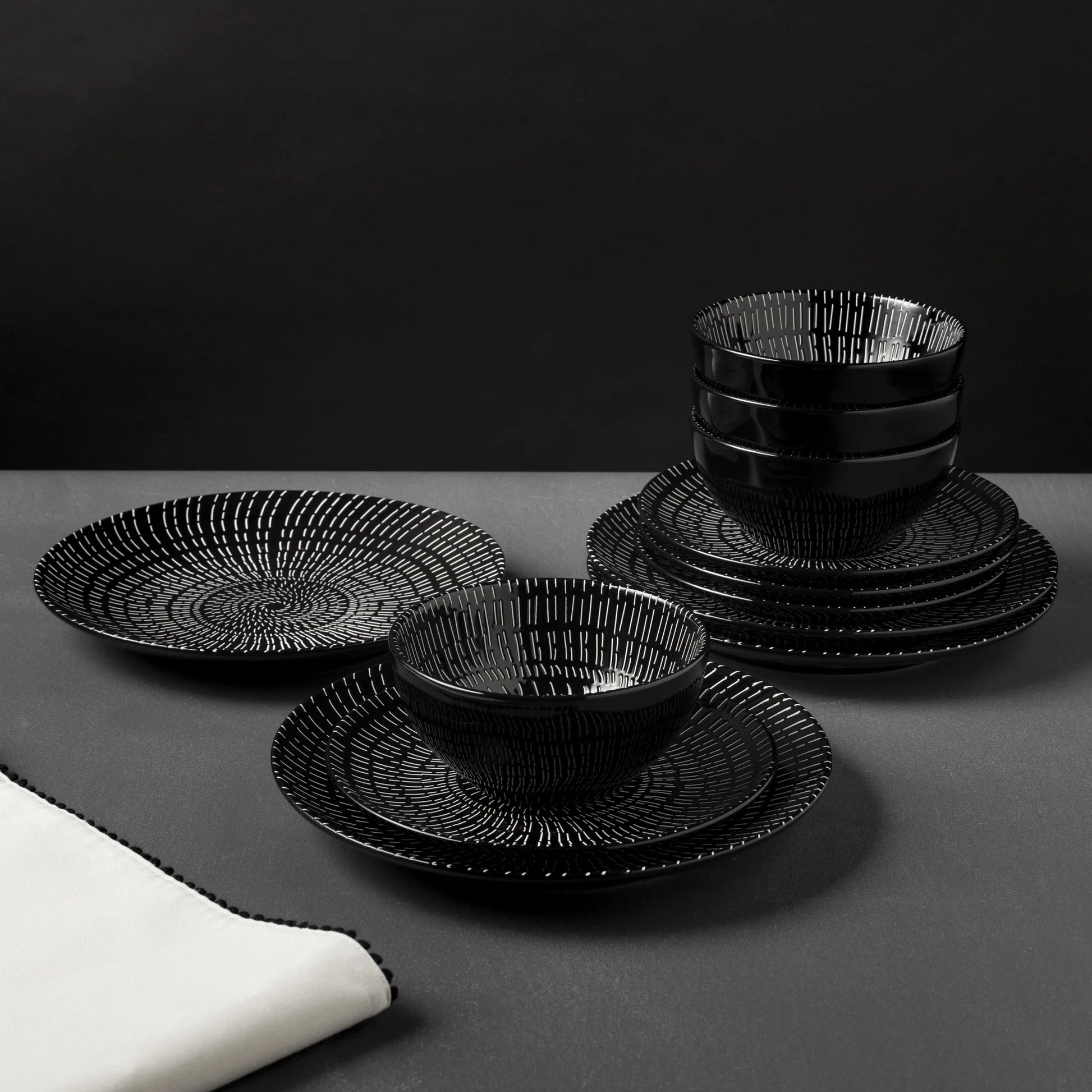 Thyme & Table Maddox 12-Piece Stoneware Dinnerware Set