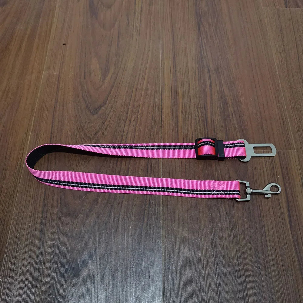 Pet Supplies Car Seat Belt Dog Seat Belt Dog Leash Vehicle Belt Adjustable Cushioning Elastic Reflective Safety Rope for Dog Cat