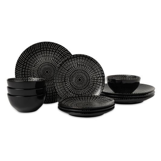 Thyme & Table Maddox 12-Piece Stoneware Dinnerware Set