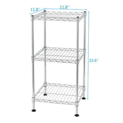 3Tier Wire Shelving Rack Metal Storage Shelf Unit for Laundry Bathroom Kitchen Pantry Closet