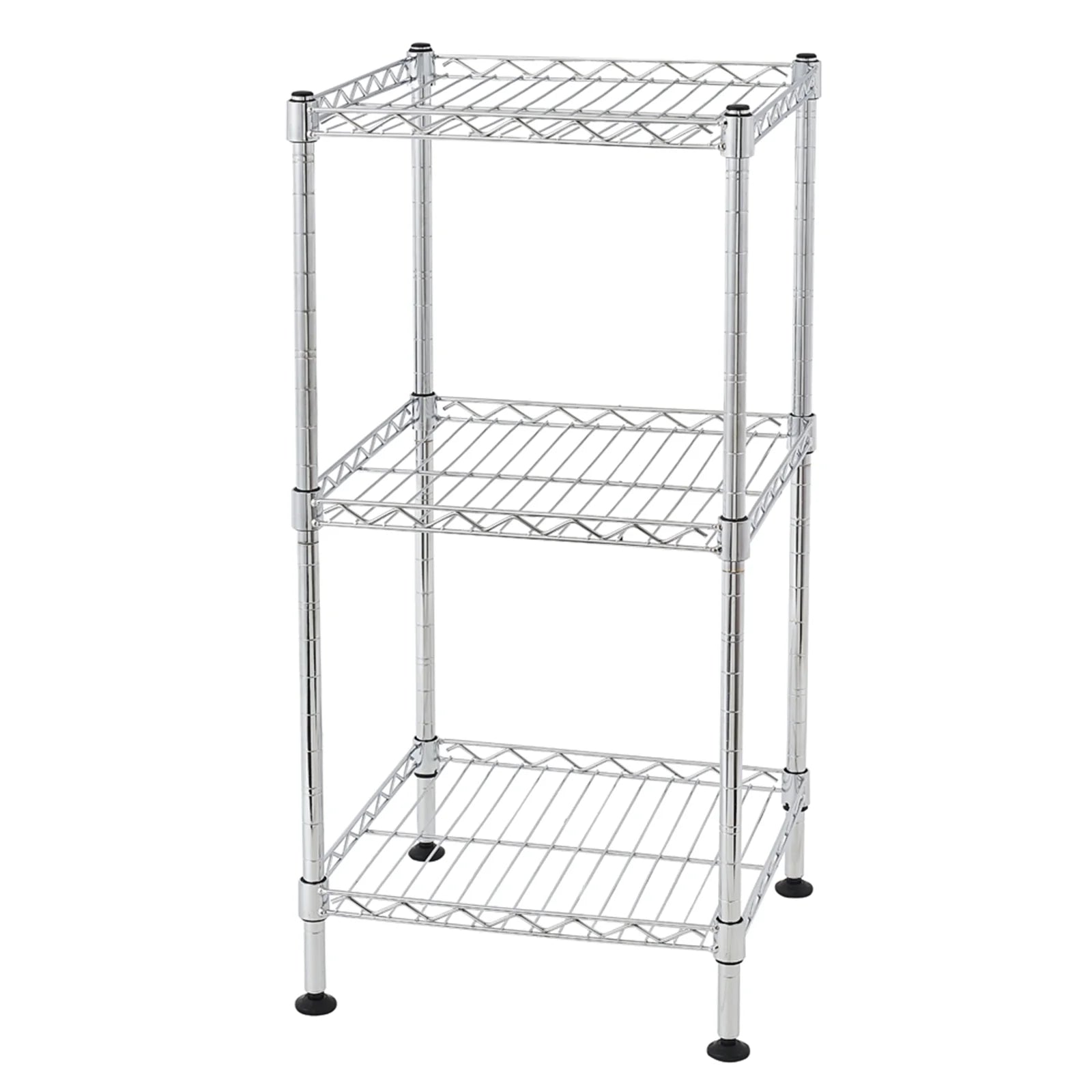 3Tier Wire Shelving Rack Metal Storage Shelf Unit for Laundry Bathroom Kitchen Pantry Closet
